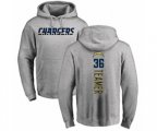 Los Angeles Chargers #36 Roderic Teamer Ash Backer Pullover Hoodie
