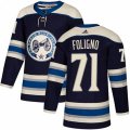 Columbus Blue Jackets #71 Nick Foligno Authentic Navy Blue Alternate NHL Jersey