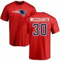 New England Patriots #30 Jason McCourty Red Name & Number Logo T-Shirt