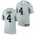 Las Vegas Raiders #4 Derek Carr Nike 2021 Silver Inverted Legend Jersey