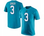 Carolina Panthers #3 Will Grier Blue Rush Pride Name & Number T-Shirt