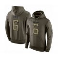 Oakland Raiders #6 A.J. Cole Green Salute To Service Pullover Hoodie