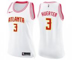 Women's Atlanta Hawks #3 Kevin Huerter Swingman White Pink Fashion Basketball Jersey