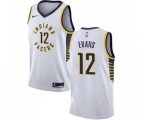 Indiana Pacers #12 Tyreke Evans Authentic White Basketball Jersey - Association Edition
