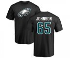 Philadelphia Eagles #65 Lane Johnson Black Name & Number Logo T-Shirt