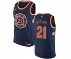 New York Knicks #21 Damyean Dotson Swingman Navy Blue Basketball Jersey - City Edition