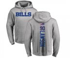 Buffalo Bills #90 Shaq Lawson Ash Backer Pullover Hoodie
