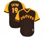 San Diego Padres #19 Tony Gwynn Replica Brown Alternate Cooperstown Cool Base Baseball Jersey