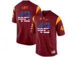 2016 US Flag Fashion USC Trojans Ronnie Lott #42 College Football Jersey - Red