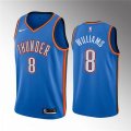 Oklahoma City Thunder #8 Jaylin Williams Blue Icon Edition Stitched Basketball Jersey