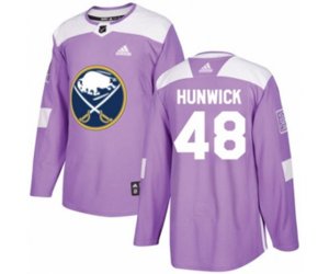 Adidas Buffalo Sabres #48 Matt Hunwick Authentic Purple Fights Cancer Practice NHL Jersey