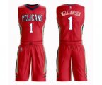 New Orleans Pelicans #1 Zion Williamson Swingman Red Basketball Suit Jersey Statement Edition