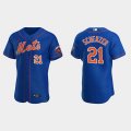 New York Mets #21 Max Scherzer Royal Flex Base Stitched Jersey