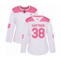 Women's Minnesota Wild #38 Ryan Hartman Authentic White Pink Fashion Hockey Jersey