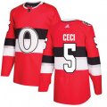 Ottawa Senators #5 Cody Ceci Authentic Red 2017 100 Classic NHL Jersey