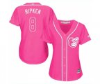 Women's Baltimore Orioles #8 Cal Ripken Authentic Pink Fashion Cool Base Baseball Jersey