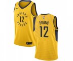 Indiana Pacers #12 Tyreke Evans Authentic Gold Basketball Jersey Statement Edition