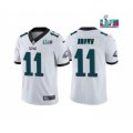 Philadelphia Eagles #11 A.J. Brown White Super Bowl LVII Patch Vapor Untouchable Limited Stitched Jersey