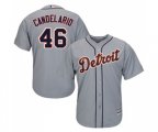 Detroit Tigers #46 Jeimer Candelario Replica Grey Road Cool Base Baseball Jersey
