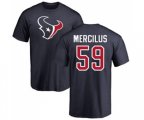 Houston Texans #59 Whitney Mercilus Navy Blue Name & Number Logo T-Shirt