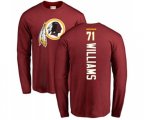 Washington Redskins #71 Trent Williams Maroon Backer Long Sleeve T-Shirt