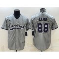 Dallas Cowboys #88 CeeDee Lamb Grey With Patch Cool Base Stitched Baseball Jersey