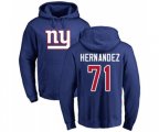 New York Giants #71 Will Hernandez Royal Blue Name & Number Logo Pullover Hoodie
