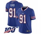 Buffalo Bills #91 Ed Oliver Royal Blue Team Color Vapor Untouchable Limited Player 100th Season Football Jersey
