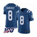 Indianapolis Colts #8 Rigoberto Sanchez Limited Royal Blue Rush Vapor Untouchable 100th Season Football Jersey
