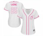Women's Cleveland Indians #25 Jim Thome Replica White Fashion Cool Base Baseball Jersey