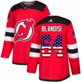 New Jersey Devils #64 Joseph Blandisi Authentic Red USA Flag Fashion NHL Jersey