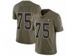 New Orleans Saints #75 Andrus Peat Limited Olive 2017 Salute to Service NFL Jersey