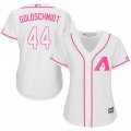 Women Arizona Diamondbacks #44 Paul Goldschmidt Authentic White Fashion MLB Jersey