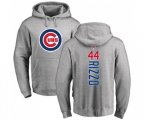 MLB Nike Chicago Cubs #44 Anthony Rizzo Ash Backer Pullover Hoodie
