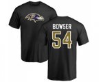 Baltimore Ravens #54 Tyus Bowser Black Name & Number Logo T-Shirt