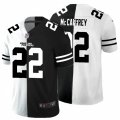 Carolina Panthers #22 Christian McCaffrey Black White Limited Split Fashion Football Jersey