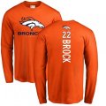 Denver Broncos #22 Tramaine Brock Orange Backer Long Sleeve T-Shirt