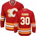 Calgary Flames #30 Mike Vernon Premier Red Third NHL Jersey