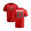 Tampa Bay Buccaneers #23 Deone Bucannon Red Name & Number Logo T-Shirt