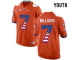 2016 US Flag Fashion Youth Clemson Tigers Mike Williams #7 College Football Limited Jersey - Orange