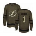 Tampa Bay Lightning #1 Mike Condon Authentic Green Salute to Service Hockey Jersey