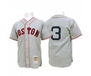 1936 Boston Red Sox #3 Jimmie Foxx Authentic Grey Throwback Baseball Jersey