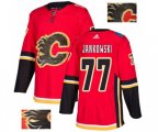 Calgary Flames #77 Mark Jankowski Authentic Red Fashion Gold Hockey Jersey