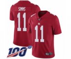 New York Giants #11 Phil Simms Red Limited Red Inverted Legend 100th Season Football Jersey