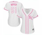 Women's Kansas City Royals #51 Blaine Boyer Authentic White Fashion Cool Base Baseball Jersey