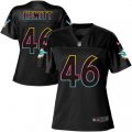 Women Miami Dolphins #46 Neville Hewitt Game Black Fashion NFL Jersey