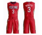 New Orleans Pelicans #3 Nikola Mirotic Swingman Red Basketball Suit Jersey Statement Edition