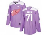 Detroit Red Wings #71 Dylan Larkin Purple Authentic Fights Cancer Stitched NHL Jersey
