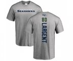 Seattle Seahawks #80 Steve Largent Ash Backer T-Shirt