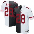 San Francisco 49ers #28 Carlos Hyde Elite Black White Split Fashion NFL Jersey
